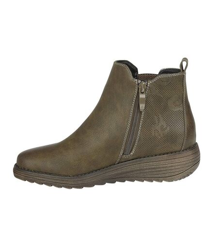 Womens/ladies debora ankle boots olive Cipriata