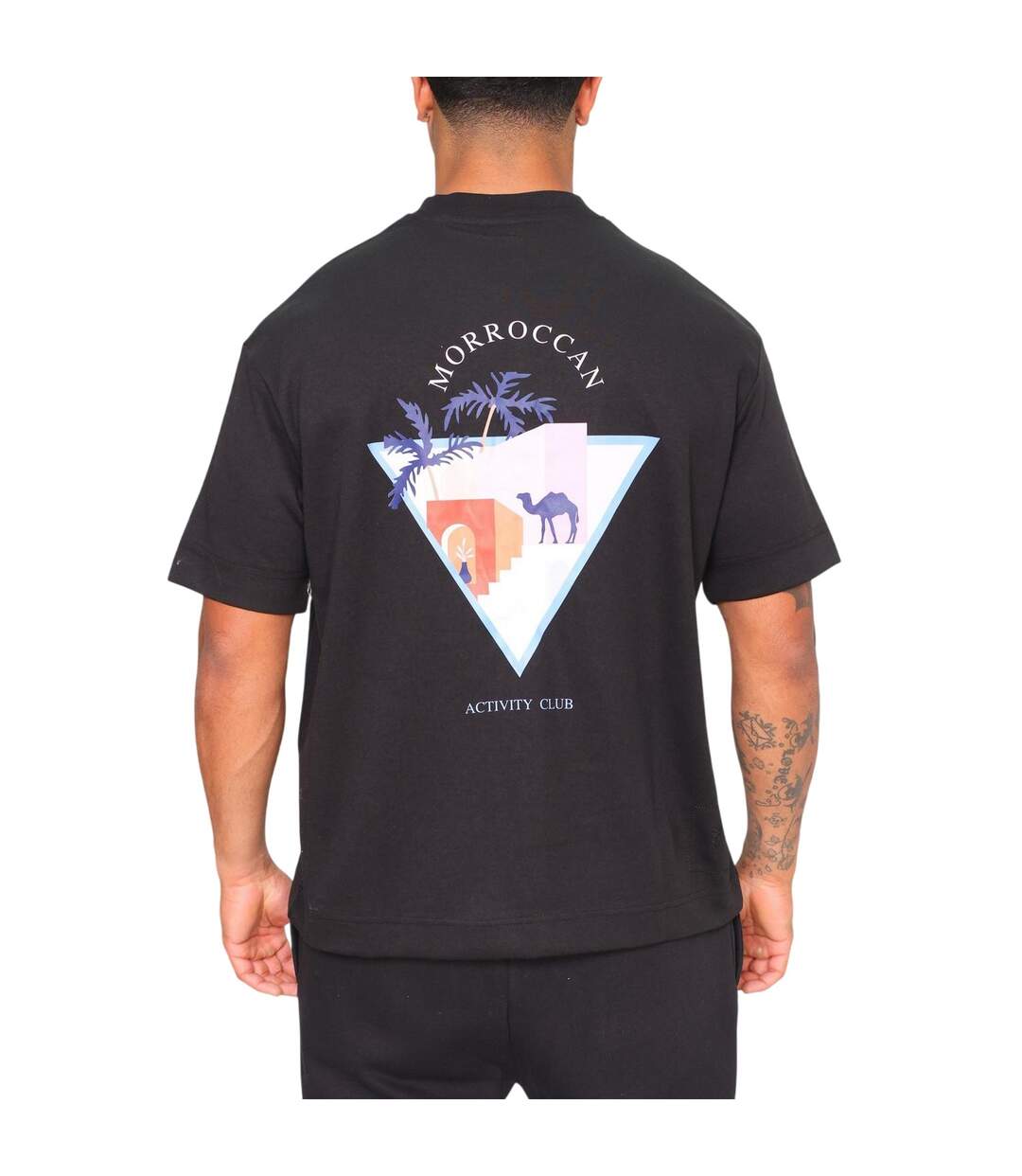 Mens Morroccan Activity T-shirt Black London-4