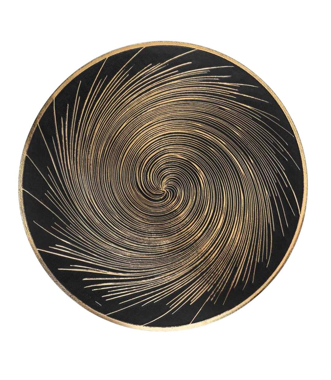 Set de Table Métallisé Spirale 38cm Noir & Or-1