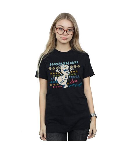 Disney - T-shirt FROZEN LOVE WARM HUGS - Femme (Noir) - UTBI24806