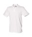 Unisex adult cotton pique stretch polo shirt white Henbury-1