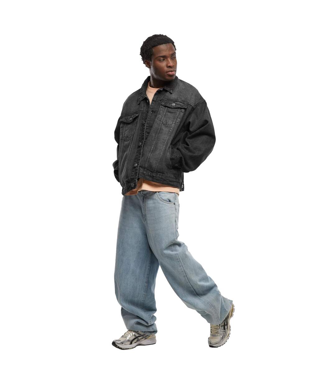 Veste En Jean Homme Noir Délavé Build Your Brand-1