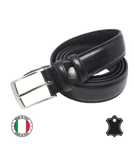 Ceinture en cuir de vachette noir pour homme - Ajustable et élégante