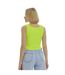 Womens/ladies mercan button crop top neon yellow Lookus