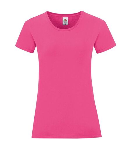 T-shirt iconic femme bleu roi chiné Fruit of the Loom