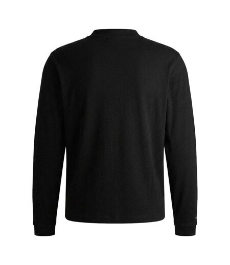 Mens Mock Neck Long-sleeved T-shirt Black Hugo