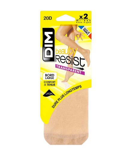 Lot de 2  Mi-Bas Transparents 20D Beauty Resist