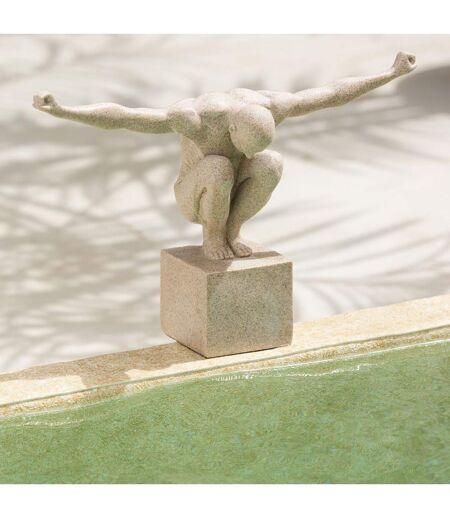Statuette Déco sur Socle Athlète 49cm Beige