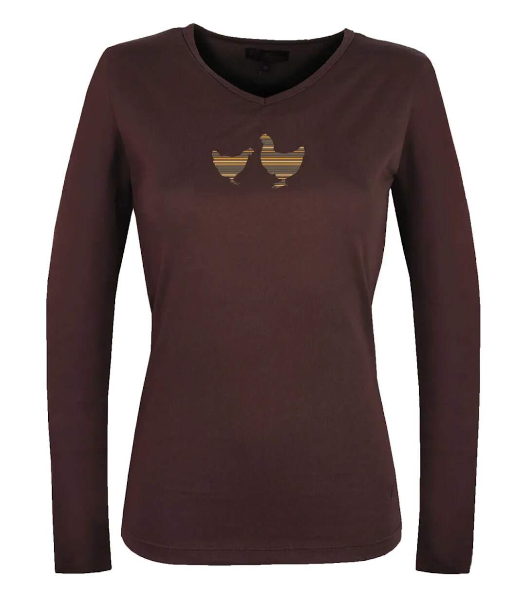 Tee-shirt MAYFLOWER NAPOLI4 chocolat à sérigraphie poule : confort naturel et style authentique-5