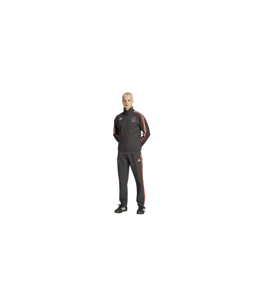 Mens Ajax Amsterdam Tracksuit Bottoms Black Red White Adidas-1