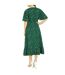 Robe Portefeuille Manches Volantées Motif/style Imprimé Léopard Femme Vert Mela London-3