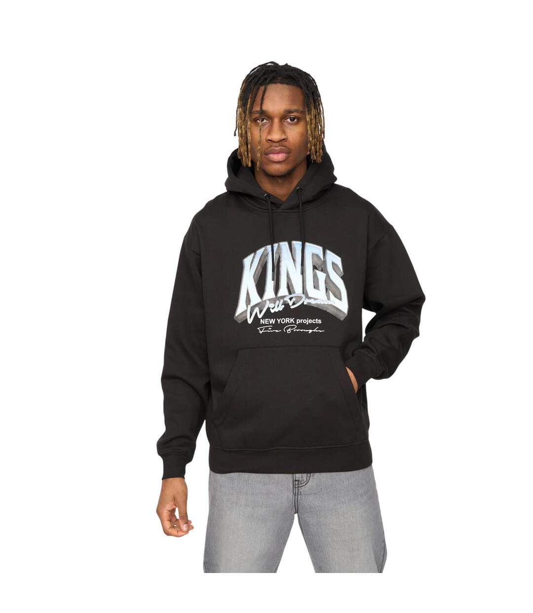 Sweat À Capuche Kingteam Homme Noir Kings Will Dream-2