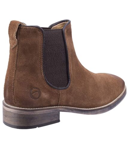 Cotswold Mens Corsham Town Leather Pull On Casual Chelsea Ankle Boots (Camel) - UTFS5155
