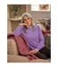 Womens/ladies Cashmere Crew Neck Jumper Allium Purple WoolOvers-1