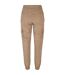 Womens/ladies Cargo Pocket High Waist Jogging Bottoms Soft Taupe Urban Classics-2