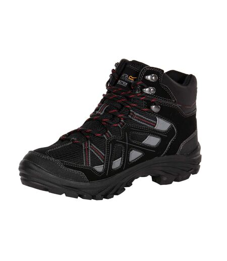 Mens burrell ii hiking boots black/granite Regatta