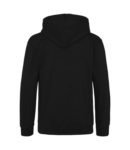 Awdis Mens Varsity Hooded Sweatshirt / Hoodie / Zoodie (Jet Black/ Orange Crush)