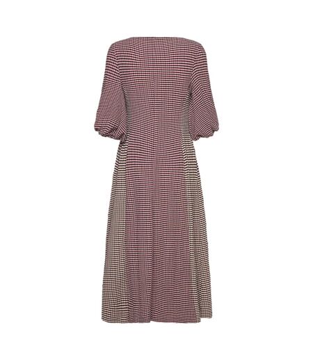 Robe Mi-longue Manches ¾ Motif/style À Rayures Femme Rose Stine Goya
