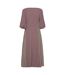 Robe Mi-longue Manches ¾ Motif/style À Rayures Femme Rose Stine Goya-3