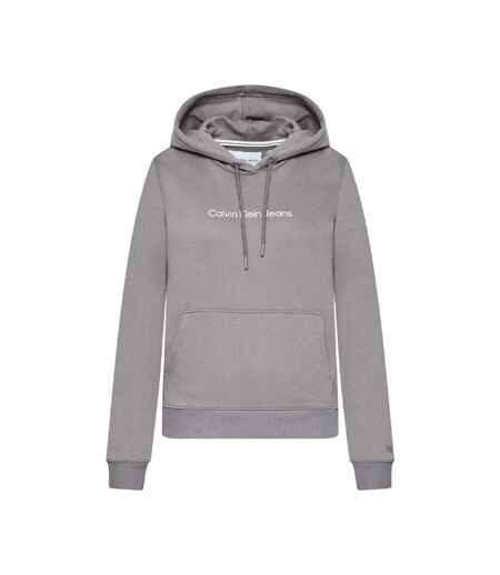 Sweat À Capuche Motif/style Logo Femme Gris Calvin Klein