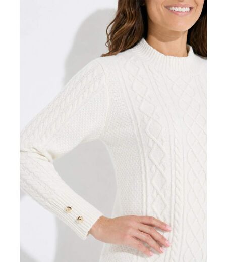 Robe-pull courte tricot uni col rond