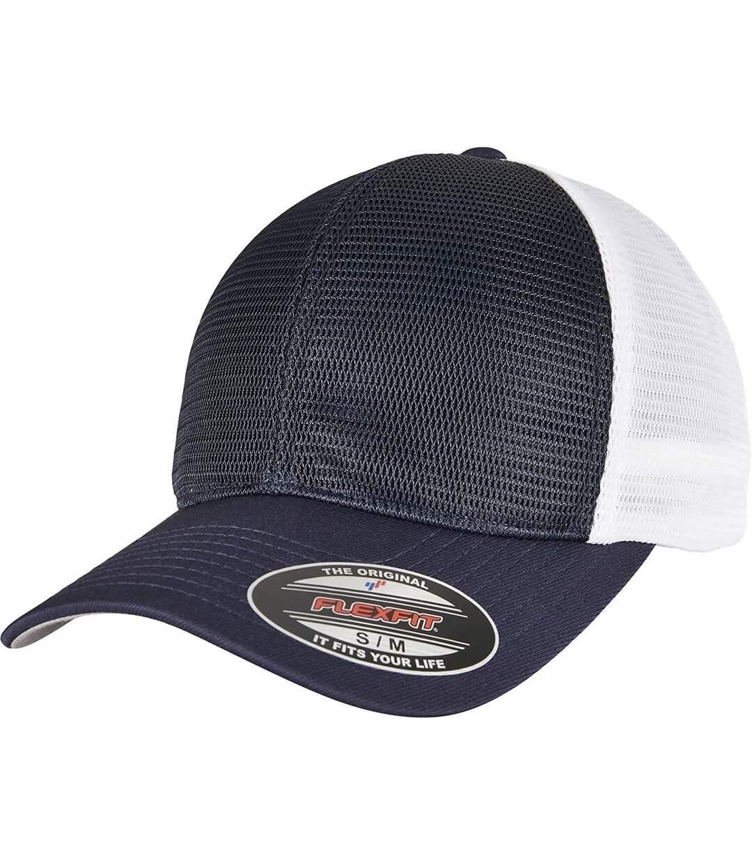 Casquette omnimesh adulte bleu marine / blanc Flexfit-1