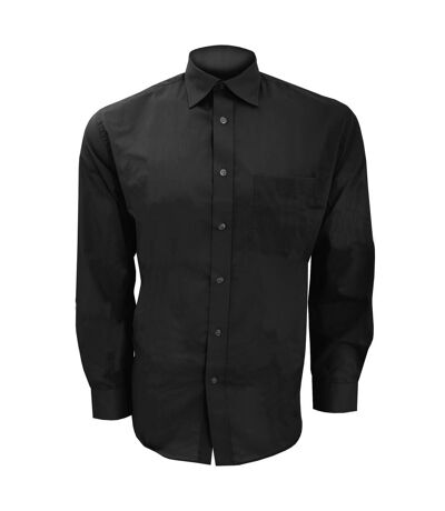 Kustom Kit Mens Long Sleeve Business Shirt (Black) - UTBC593