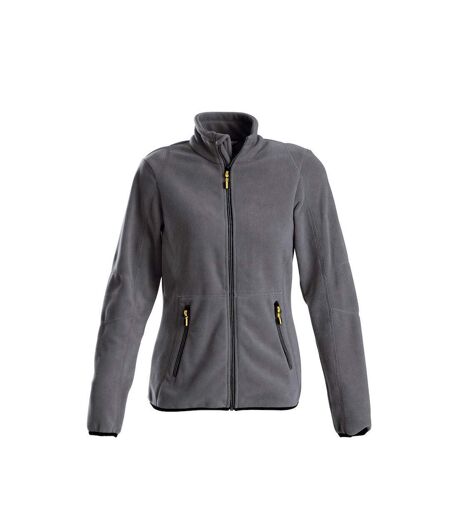 Womens/ladies Speedway Fleece Jacket Steel Grey Printer