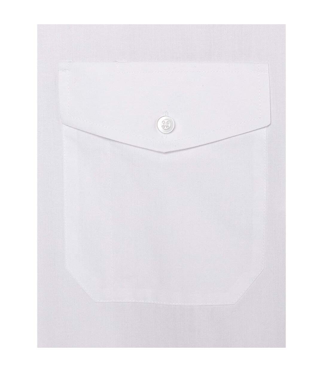 Mens Short Sleeve Pilot Plain Work Shirt White Premier-3