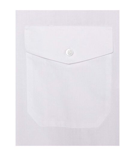 Mens Short Sleeve Pilot Plain Work Shirt White Premier
