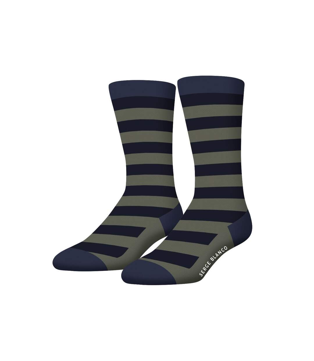 Lot de 6 paires de chaussettes de ville homme rayées modèle A Serge Blanco-5