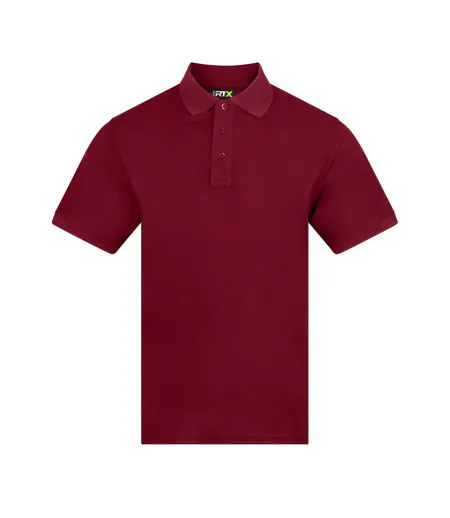 Mens Pro Piqué Moisture Wicking Polo Shirt Burgundy PRO RTX