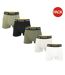 Pack Of 5  Mens Renzo Boxer Shorts  Khaki Green White Black Grey Farah-1