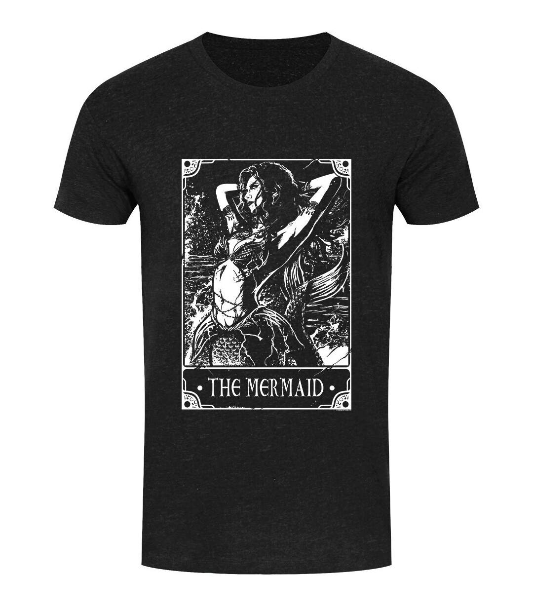 Deadly Tarot Mens The Mermaid - T-shirt chiné (Noir/Blanc) - UTGR5734-1