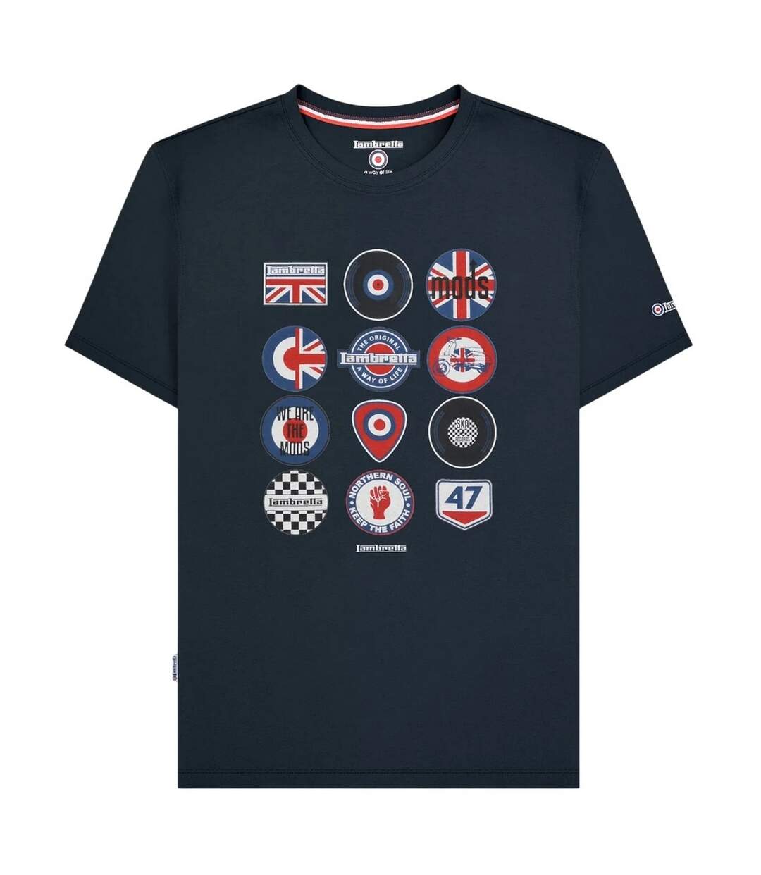 T-shirt Style Badge Homme Bleu Marine Lambretta-2