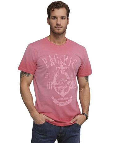 Tee-shirt homme rose à  manches courtes avec motif imprimé élégant
