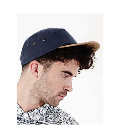 Beechfield Suede Peak 5 Panel Baseball Cap (Pack of 2) (Navy) - UTRW6715