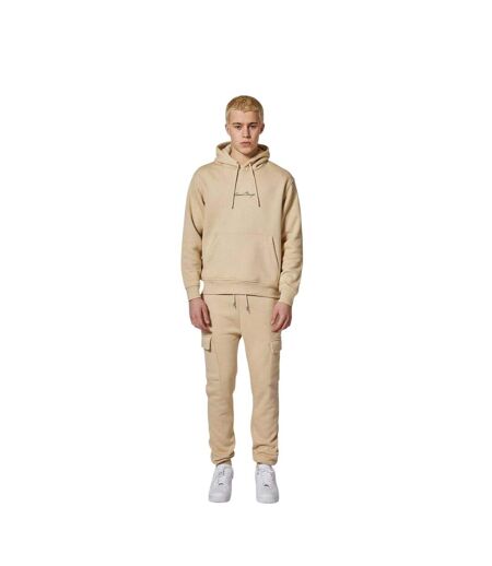 Mens Logo Relaxed Fit Hoodie Stone Criminal Damage