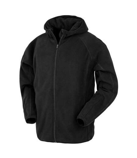Result Genuine Recycled Mens Micro Hooded Fleece Jacket (Black) - UTPC4337