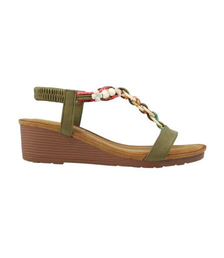 Sandales clemont femme vert kaki Lunar