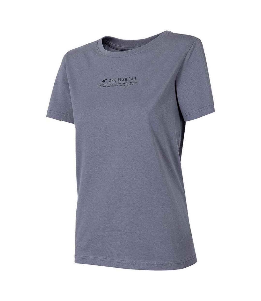 T-shirt Motif/style Texte H4z22 Femme Gris 4F-2