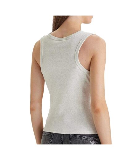 Débardeur blanc grisé femme calvin klein jeans a woven label