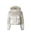 Doudoune Matelassée Motif/style Métallisé Femme Blanc Minoti-2