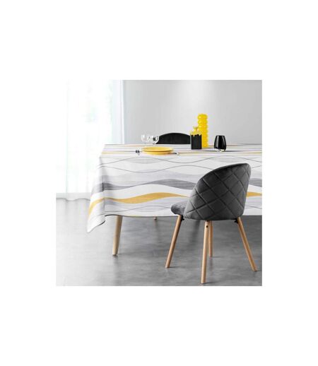 Nappe Imprimée Ondulys 150x240cm Blanc & Jaune