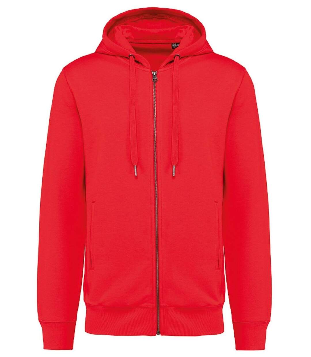 Sweat shirt zippé à capuche coton bio - Mixte - K4008 - rouge