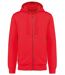 Sweat shirt zippé à capuche coton bio - Mixte - K4008 - rouge
