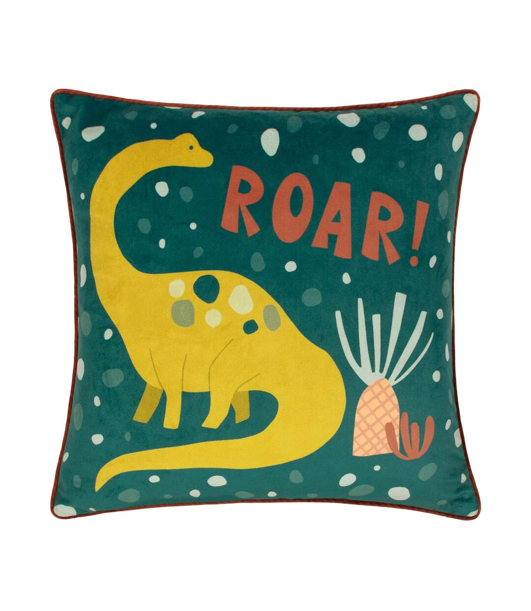 Roar piped velvet cushion cover 43cm x 43cm teal Little Furn-1