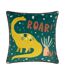 Roar piped velvet cushion cover 43cm x 43cm teal Little Furn-1