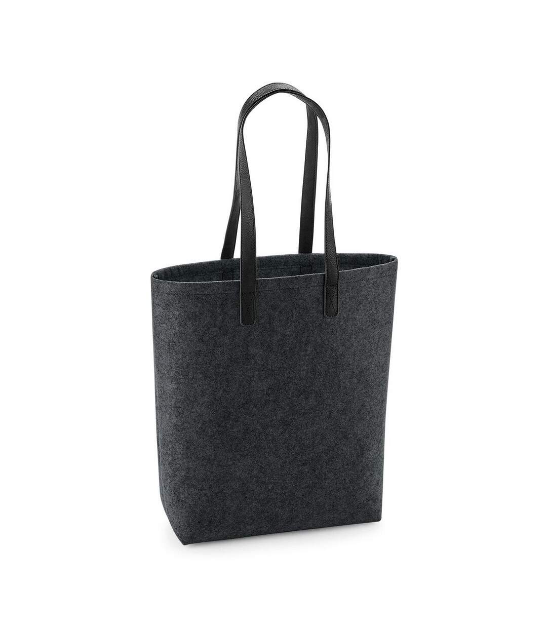 Bagbase Adults Unisex Premium Felt Tote (Charcoal Melange/Black) (One Size) - UTRW7454-1