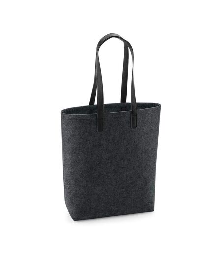 Bagbase Adults Unisex Premium Felt Tote (Charcoal Melange/Black) (One Size) - UTRW7454